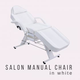 Teeth Whitening Salon Manual Chair in white - front view