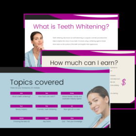 Smile Easy Teeth Whitening Training. 101 Module Screen images